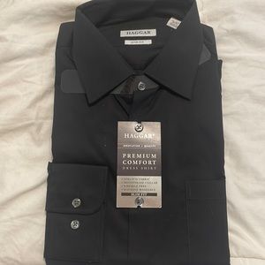2 Men’s dress shirts NWT Haggar slim fit and Nick Graham Everywhere